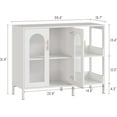 thumbnail image 3 of Homhougo Buffet Sideboard Cabinet with Fluted Glass Doors, Wooden Coffee Bar Storage Cabinet with Adjustable Shelves, Versatile Storage for Kitchen, Dining, and Living Room, White, 3 of 9