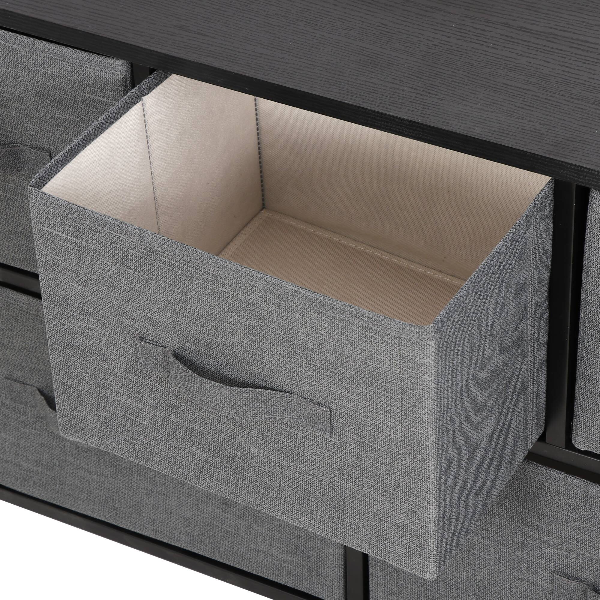 SuperDeal Simple 5 Drawers Dresser Chest of Drawers MDF Gray