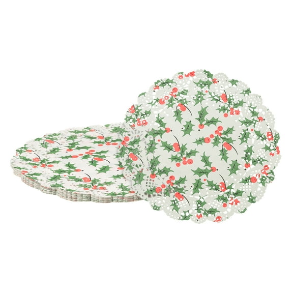 50pcs Paper Doilies 8" Round Disposable Lace Paper Doilies Placemats Colorful