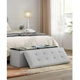 thumbnail image 2 of Wubio Folding Storage Ottoman Bench, Multi-Functional Ottoman Foot Rest, End of Bed Bench, Storage Chest for Living Room, Bedroom, Hallway, Entryway, Holds Up to 700 lbs (Light Gray, 43 Inches), 2 of 8