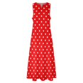 thumbnail image 4 of Robe Rétro à Pois Rouge et Blanc Robe Maxi Mignonne Streetwear Boho Longues Robes Femme Col en V Design Surdimensionné Vestido, 4 of 5