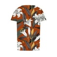 thumbnail image 6 of Itsame Short Shirt Sleeved Tops for Womens T-Shirt Fashionable Printed Relaxed Round Neck Blouses Brown Size 2XL, 6 of 6