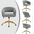 thumbnail image 4 of Westice Home Office Desk Chairs, Velvet Rolling Chair, Height Adjustable Swivel Vanity Chair, Ergonomic Chair for Study, Living Room Computer Room, Grey, 4 of 9