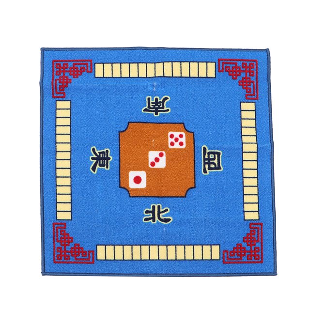 SHISUYAN Blue Mahjong Table Cover with Latex Back for Home Use Polyester Material Antislip Sound Insulation 1PC