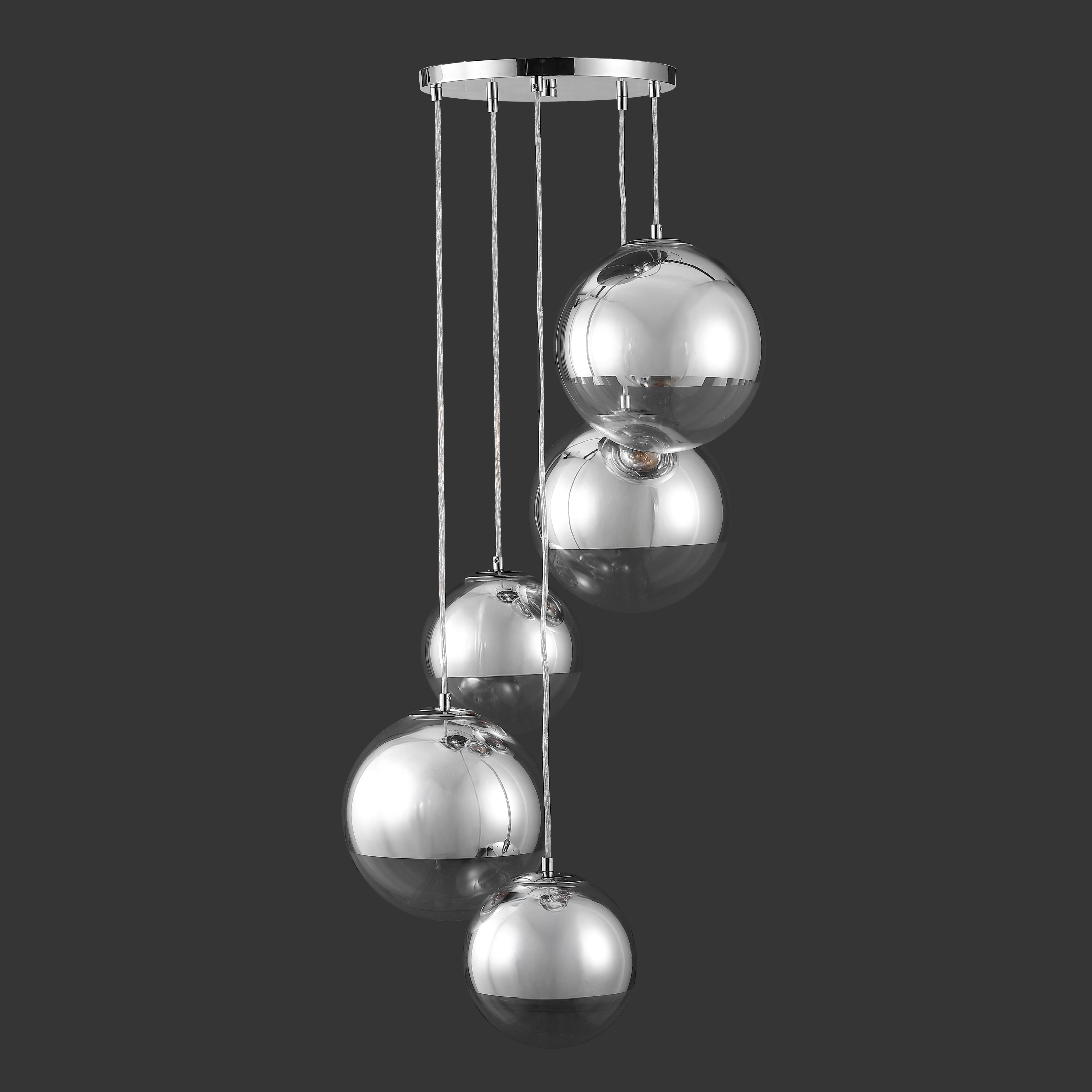 Safavieh Counture Skylina Metal 5-Light Chandelier, Charcoal