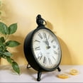 thumbnail image 4 of Classic Black Metal Silent Table Clock, Non-Ticking Tabletop Clocks,Quartz Movement Desk Clock for Bedroom Living, Room, Indoor, Study... Home Decoration (No Alarm), 4 of 8