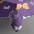 thumbnail image 3 of Purple Orange White Butterfly Pattern Rectangle Tablecloth 60"x84",Waterproof Polyester Rectangle Table Cloth, Wipeable Spillproof Polyester Tablecloth for Dining, Camping, Indoor and Outdoor, 3 of 5