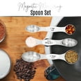 thumbnail image 2 of Magnetic Measuring Spoons Set of 9 Stainless Steel Dual-Sided Stackable Measuring Spoon Nesting Teaspoons Measuring Dry and Liquid Ingredients, Fits in Spice Jars Set of 9 - White, 2 of 8