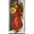 thumbnail image 2 of After Leonardo da Vinci 14x24 White Modern Wood Framed Museum Art Print Titled - An Angel in Red with a Lute, 2 of 4