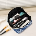 thumbnail image 2 of FORMRS Makeup Bag Travel Cosmetic Organizer for Women Fold Flat Zipper Pouch with Handle, Floral Ocean Waves, 2 of 8