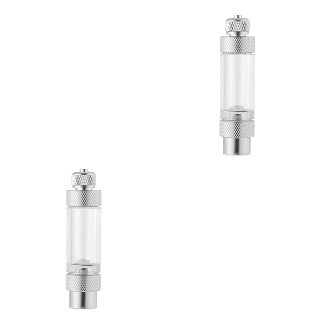 Transemion Aquarium Check Valve-Regulator Diffuser CO2 Bubble Counter Single/Dual Head Home silver 8cm 2Set