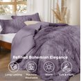 thumbnail image 3 of Juego de edredón Bedsure para cama doble, bordado con mechones de color morado grisáceo, 3 of 8