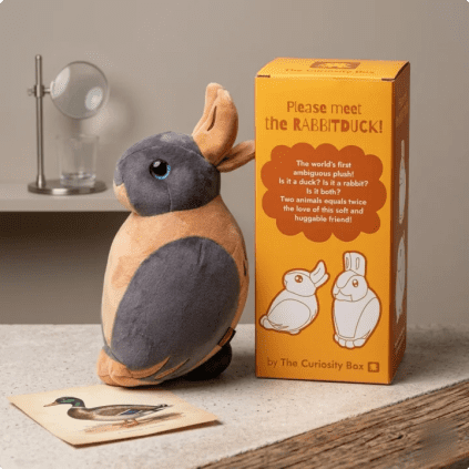 The Rabbitduck Plush Optical Illusion Stuffed Animals, Ambiguous Rabbit Duck Toys, Unique Plushies for Mystery Fans & Office Decor