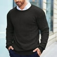 thumbnail image 6 of YMNXA Mens Sweaters Long Sleeve Round Neck Solid Color Knitted Fashion Comfortable Slim Fit Top For Casual Daily Wear Black L, 6 of 8