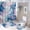 style-874, variant on 4 Piece Decor Shower Curtains Sets Bathroom Sets with Shower Curtain And Rugs 4 Piece Light Blue Pink Marble Texture Waterproof Fabric Bath Curtain Stone Surface Pattern for Bathtub Decor