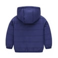 thumbnail image 3 of Otqutp Kids Boys Girls Long Sleeve Hooded with Pockets Solid Color Short Cotton Jacket Full Zip Outwear for Children 1-10 Years(Navy,5-6 Years), 3 of 8