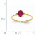 thumbnail image 2 of 14K Yellow Gold Diamond & Ruby Birthstone Ring, 2 of 2