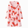 thumbnail image 4 of Kids Coral Fleece Bathrobe,Soft Plush Hooded Robe with Adjustable Belt,Cute Cartoon Print,for Boys Girls Toddlers 2-12 Years,Warm Loungewear Shower Robe Kids Pajamas Gibobby,Red,Size 1-2T, 4 of 4