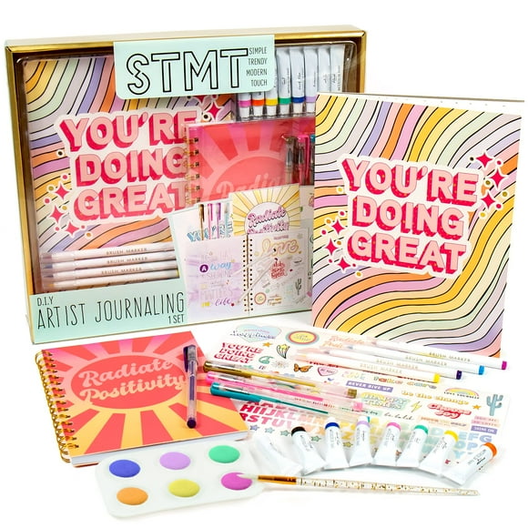 STMT D.I.Y. Set de Papeterie d'Artiste, Kit de Journal d'Art, Kit d'Aquarelle, Set de Journalisation de Bricolage pour les Filles - 8 Ans et Plus