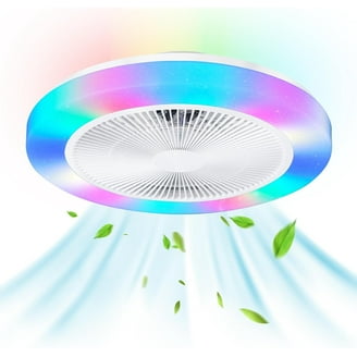 Ohniyou 46 Inch Ceiling Fan With Lights, Low Profile Ceiling Fans Remote/APP Control - Dimmable, Silent DC Motor, Indoor Ceiling Fan For Bedroom Kitchen (Silver