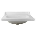 thumbnail image 3 of Fine Fixtures 26" x 20" Ceramic Vanity Sink Top with Raised Back – High Gloss Finish, 3-Hole Faucet Compatible, 3 of 9