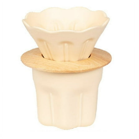 Ceramics Hand-Brewed Coffee Filter Cup Coffee Pour over Kettle Set Coffee Set High Temperature Resistance,Light Yellow
