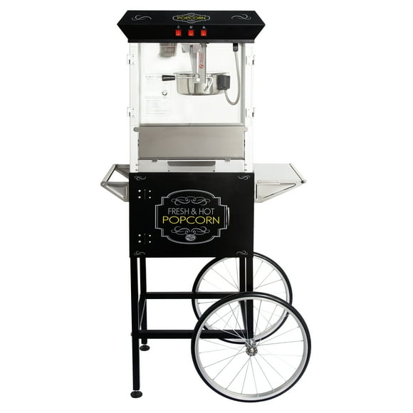 Popcorn machine with cart 8oz -Large size -Bullseye Popcorn brand