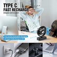 thumbnail image 4 of Portable Camping Fan with LED Light - 40 Hours of Working Time - Rechargeable - Battery Powered Fan - Emergency Power Supply for Tents and Campers - S, 4 of 4