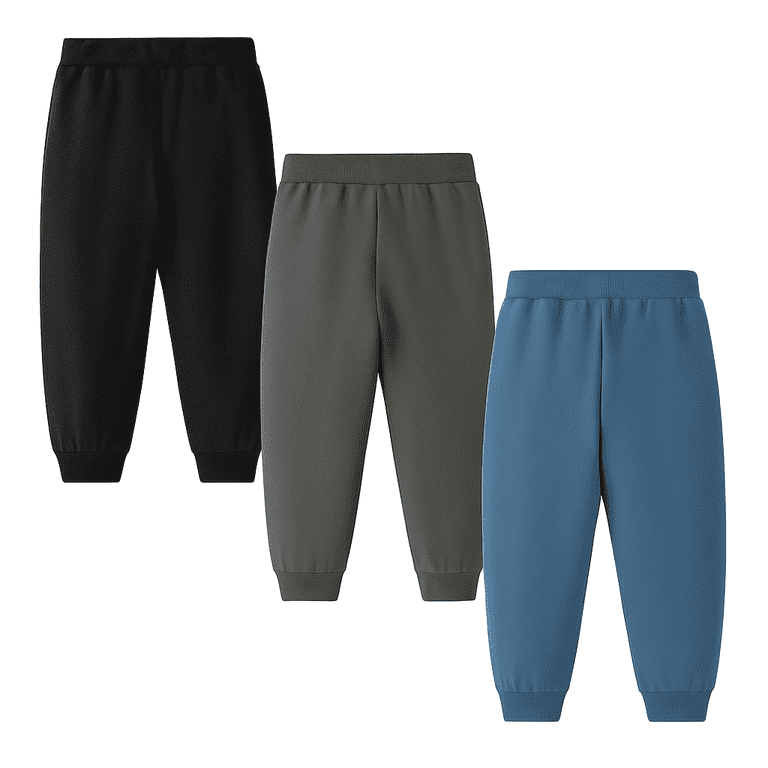 HILEELANG Toddler Boys Cotton Jogger Sweatpants 3-Pack photo 4
