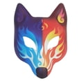 thumbnail image 1 of Máscara de zorro de fiesta de carnaval, máscara de animal de mascarada, máscara de zorro estampada de cuero, máscaras de animales geniales para llevar en la fiesta, 1 of 5