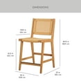 thumbnail image 4 of Better Homes & Gardens Vista Woven Counter-Height Stools 2 Pack, Light Honey Finish, 4 of 14