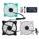 thumbnail image 1 of 3 uds ventiladores de refrigeración controlador ARGB 11 aspas de ventilador enfriador de aire de computadora silencioso 1200rpm 12V, 1 of 8