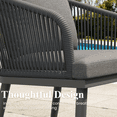 thumbnail image 4 of LayinSun 7 Pieces Outdoor Patio Dining Set, Aluminium Rectangular Dining Table and Wicker Rattan Chairs Set for Outside Backyard, Poolside, 4 of 7