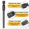 thumbnail image 5 of Uxcell 2pcs T25 Torx Head Screwdriver Bit 1/4" Hex Shank 3" Long Magnetic with Hole, 5 of 7