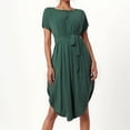 thumbnail image 1 of WILLBEST Vestidos Casuales Para Mujer 1 Vestido Casual Para Mujer, Holgado, Con Botones Y Cinturón, Para Uso Diario, Primavera, Verano Y Otoño, Básico, Color Liso, Midi, 1 of 3