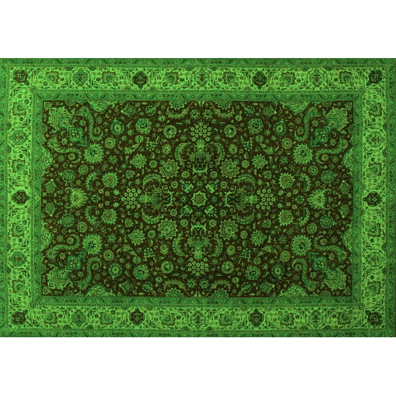 Ahgly Company Indoor Rectangle Persian Green Traditional Area Rugs, 3' x 5'