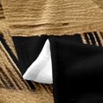 thumbnail image 4 of Erosebridal Contemporary Black Brown Flannel Blanket 60x80, Geometric Stripe Line Sherpa Throw, Abstract Decor, 4 of 7