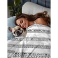 thumbnail image 3 of Black White Geometric Queen Size Flat Sheet, Wrinkleproof & Fadeproof Cooling Flat Bed Sheet Only, Modern Buffalo Plaid Abstract Art Breathable Soft Bedding Top Sheets 90 x 102 Inches, 3 of 8