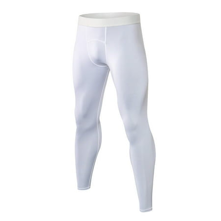 

Odeerbi Rollback Sports Pants for Men Shapewear Bodysuit Stretch Leggings Trousers Breathable Quick-drying Wicking Fitness Pants White
