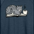 thumbnail image 3 of Instant Message - Cat On Book - Women's Lightweight French Terry Long Sleeve Shirt, 3 of 6