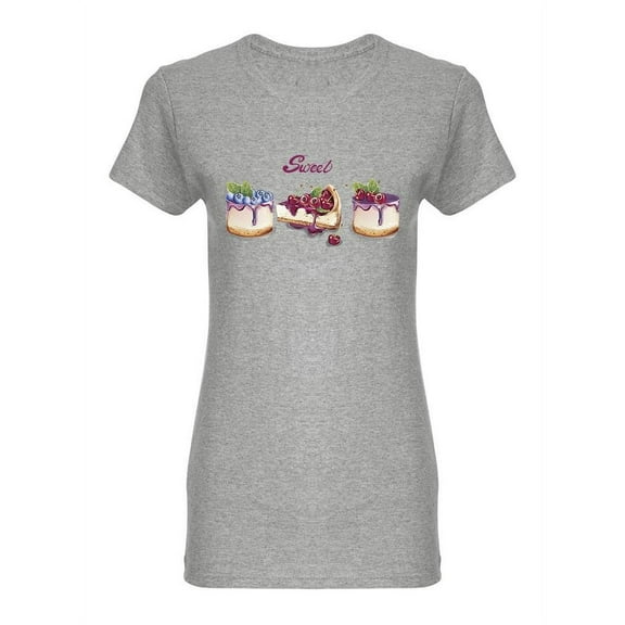 Sweet Cakes Set Shaped T-Shirt Women -Image by Shutterstock, Female Medium