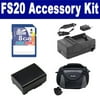 Canon FS20 Camcorder Accessory Kit includes: SDC-26 Case, SDBP808 Battery, SDM-1503 Charger, KSD48GB Memory Card