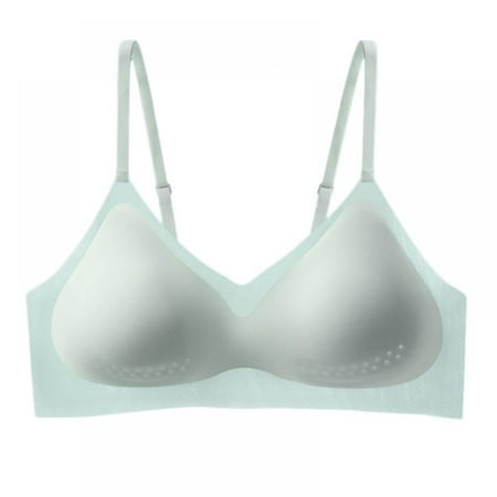

Women Ice Silk Breathable Underwear Seamless Thin Section No Steel Ring Lingerie Push Up Solid Color Bras