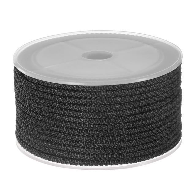 Unique Bargains Nylon Beading Thread Cord 3mm Extra Strong Braided Nylon String for Necklace Crafting 10M/33 Feet, Black