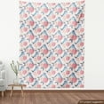 thumbnail image 4 of Ambesonne Bird Print Fabric by the Yard Upholstery, Hydrengea Peony Floral, 5 Yards, Soft Blue Rose and Pale Pink, 4 of 5