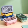 thumbnail image 2 of Portable Lunch Box Lunch Bags for Children School Office Bento Box with Tableware Thermal Bag Complete Kit Microwavable Heating Blue-1100ML, 2 of 6