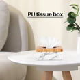 thumbnail image 2 of Rectangular Marble PU Grain Tissue Box Cover Napkin Holder Paper Towel Dispenser Container for Home Office Decor, 2 of 9