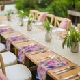 thumbnail image 4 of Farmhouse Flowers Cloth Napkins, Spring Watercolor Purple Pink Floral Beige Washable and Reusable Dinner Napkins Set of 4, Table Napkin for Kitchen Party Birthday Wedding Hotel Housewarming 20"x20", 4 of 9