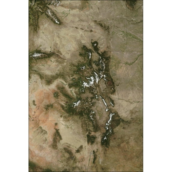24"x36" Gallery Poster, Colorado Rocky mountains from space