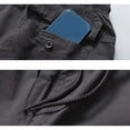 thumbnail image 6 of Betivan Men's Cargo Capri Pants Solid Color Drawstring Elastic Waist Pockets 3/4 Length Loose Fit Casual Summer Outdoor Sports Daily Trousers, 6 of 9